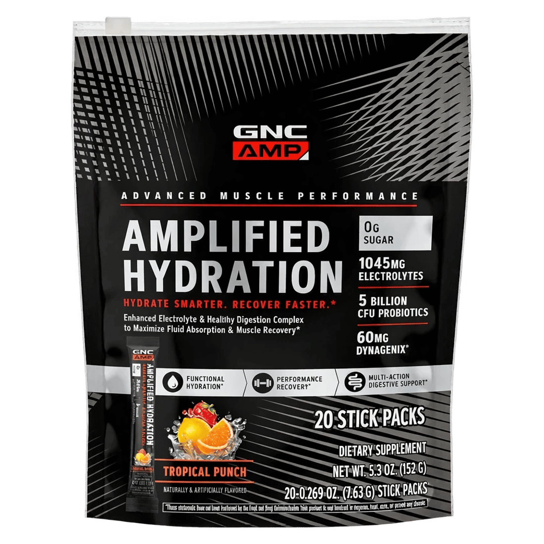 Gnc Amplified Hydration - Tropical Punch (20 Stick Packs)