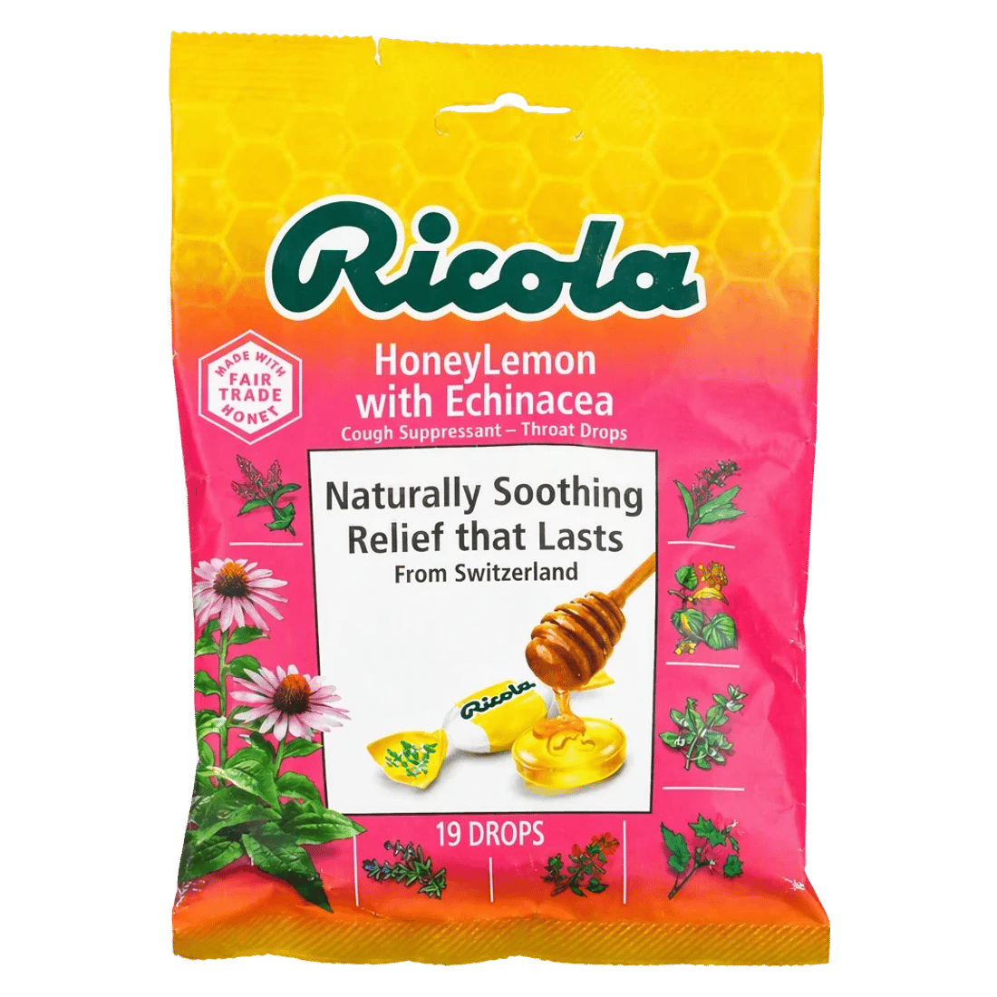 Ricola Honey Lemon Echinacea Cough Drops 19's